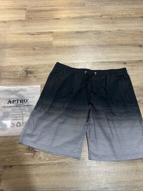 Men's Black to Gray Ombre Swim Trunks